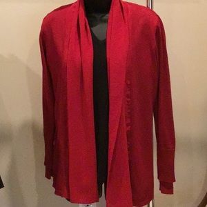 EUC - Grace elements Red Cardigan sweater with Chiffon